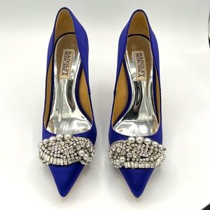 New in Box • BADGLEY MISCHKA Olga Embellished Evening Pump • Size 6 1/2 • Blue